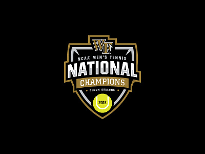 2018 NCAA Men's Tennis National Champions branding champions demon deacons logo national champions shield tennis typography wake forest