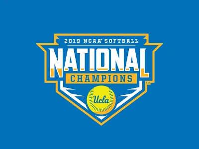 2019 NCAA Softball National Champions badge badge logo branding bruins champions champs college design logo national champions shield softball sports type typography ucla vector