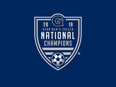 2019 NCAA Men's Soccer National Champions badge branding champions college design georgetown logo national champions shield soccer soccer badge sports typography