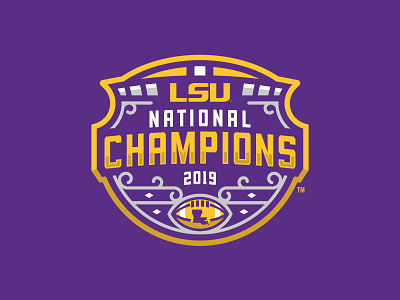 Official Logo for the 2019 National Champions badge branding champions design football logo lsu national champions sports typography vector