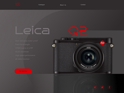 Leica Q2 design minimal shot ui ux vector