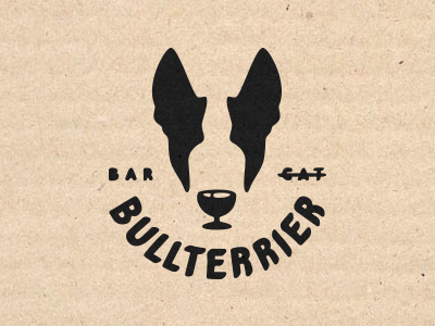 BULLTERRIER BAR bar bottle dog logo