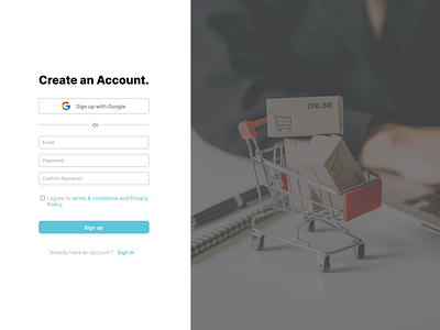 Create an Account for E-commerce website