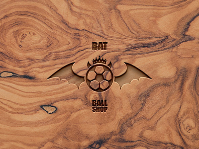 Bat Ball Shop on wood art artwork branding design graphic illustrator logo mockup typography vector wood