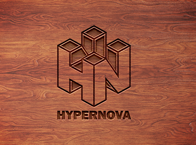 Hypernova on wood artwork design graphic illustrator logo logo design mockup