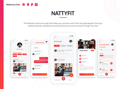 NattyFit App app branding design graphic design illustration logo ui ui services ux vector