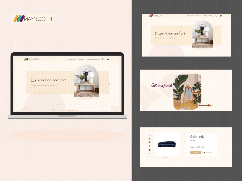 Maynooth - website for a furniture brand design illustration ui ux web
