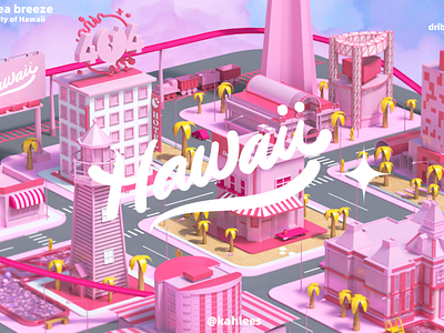 3D hawaii city