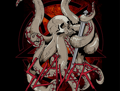 Xcursion9 Slayer illustration promo t radio shirt design slayer wxrx