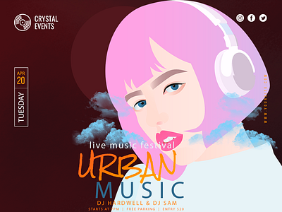 Live music festival advertisement artwork brochure design digitalart dj festival flyer live music openair urban vector visualart