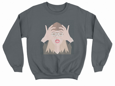 Clothing design. Girl pilot on a sweatshirt