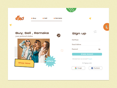 Daily UI - Signup dailyuichallenge design fashion fashion sustainability graphic design memphis retro ui ux