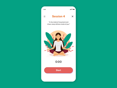 Daily UI Challenge - Countdown Timer animation count down timer dailyuichallenge design figma animation graphic design meditation app simple animation ui
