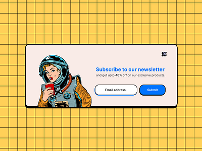 Daily UI Challenge - Subscribe 100 days ui design 26 design challenge dailyuichallenge graphic design newsletter retro ui ux