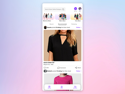 Daily UI Challenge - Activity Feed activity feed cute ui dailyuichallenge design graphic design minimal thrift shopping app ui