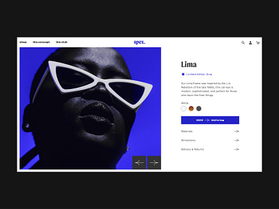 Ecommerce UI Design | Spex. - an online glasses retailer branding cool design ecommerce fashion figma hipster logo modern pdp product description page ui ui design ux ux design