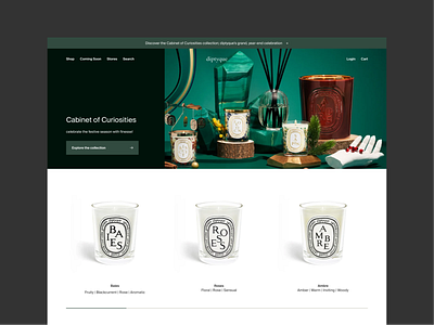 Diptyque Christmas Landing Page | Mockup beauty design bespoke branding candles christmas design ecommerce figma graphic design landing page luxury shopify shopify plus ui ui design ux ux design