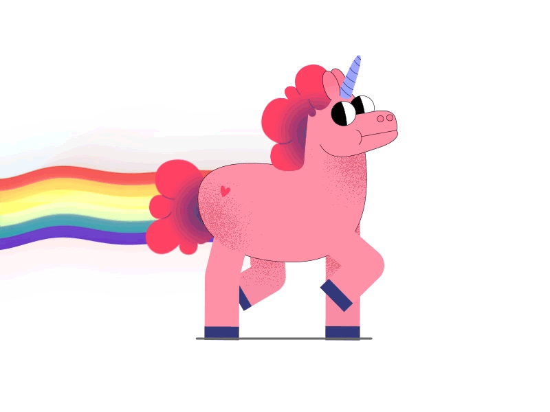 unicorn rainbow 2d aftereffects animate animation frame illustration motion motiondesignschool shapes