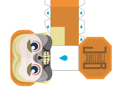 Immortan Head Papertoys template design illustration minimal vector