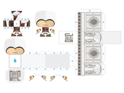 Assassin's Creed Template Papertoys illustration minimal vector