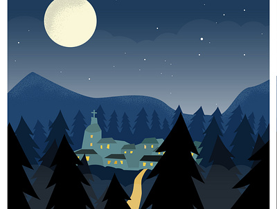 Night Town illustration vector