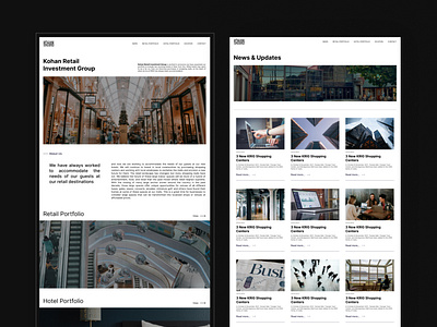 Kohan Retail Investment Group UI/UX design