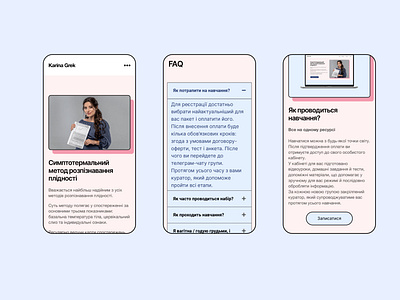 UI/UX Website design for online school for Karina Grek