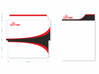 Mockup of an envelope and paper brand design with logo