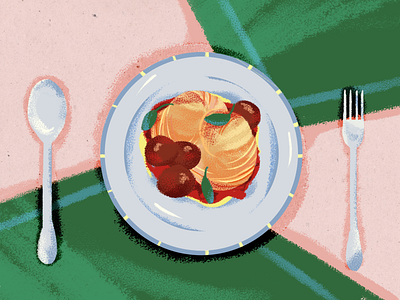 Spaghetti with meatballs art design digital digital illustration digitalart food graphic design illustration illustrator vector