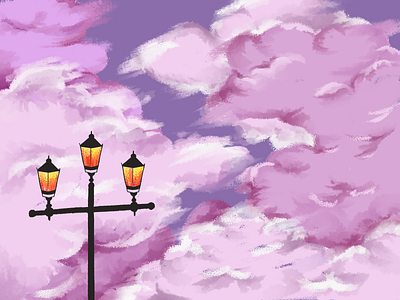 Twilight clouds branding cloud design digital digitalart draw graphic design illustration illustrator purple twilight work