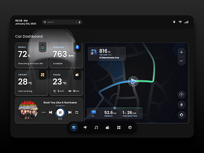 Automotive UI Concept automotive car dashboard design hmi interactive interface ui web