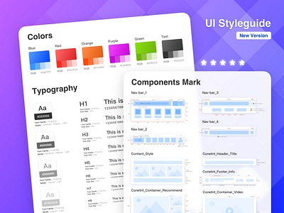 StyleGuide - NewVersion app color color palette colorpicker design system illustration interface sketch styleguide typography ui