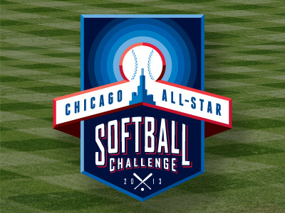 Chicago All Star Softball Challenge baseball chicago logo mark softball typography