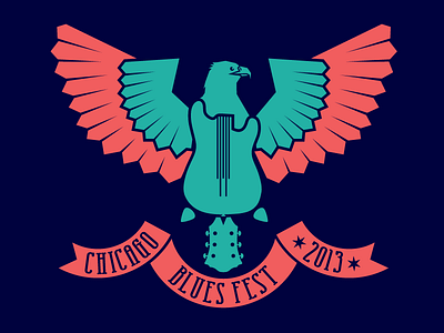 Blues Eagle banner blues chicago eagle fest guitar logo pick typography
