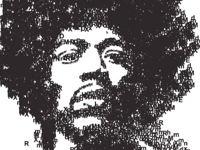 typedface: Jimi Hendrix illustrator jimi hendrix typography
