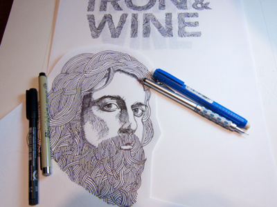 Iron And Wine Poster Concept concert poster illustration ink typography