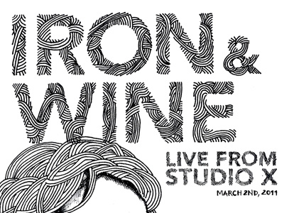 Iron And Wine Poster Concept Detail detail ink iron and wine typography