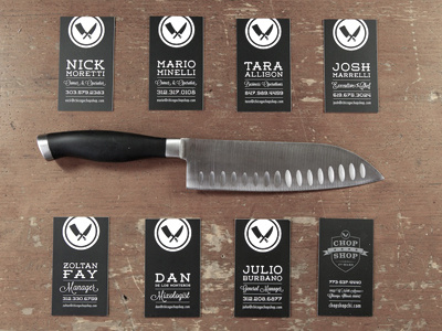 Chop Shop Business Cards business cards butcher chop shop identity logo