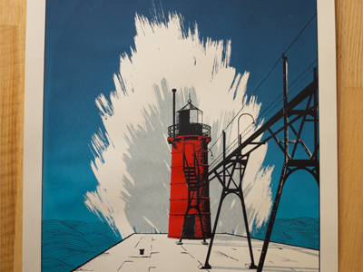 Winter Is Coming - Art Print 18x24 4 color art print illustration lighthouse screenprint south haven wave