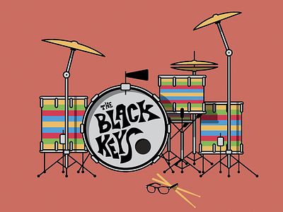 The Black Keys WIP drums illustration illustrator music simple the black keys