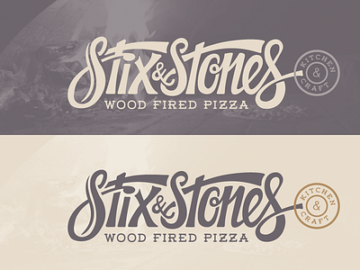 Stix and Stones Logo hand lettering illustrator kitchen pizza typography