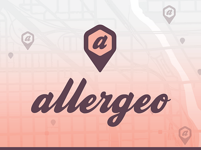 Allergeo Mark app gluten free lettering logo map mark pin