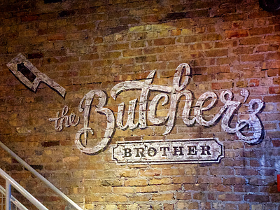The Butcher's Brother butcher illustration lettering logo sign painting