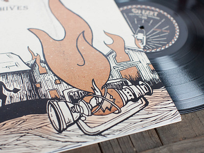 ONXRT Live from the Archives Vol 16 Vinyl album art barn chicago fire illustration lantern music packaging record texture vinyl