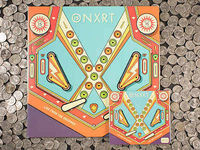 ONXRT Live From The Archives Vol 15 album artwork illustration music packaging pinball vector vinyl