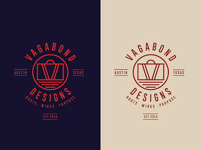Vagabond Designs austin designs icon identity logo mark suitcase texas travel vagabond