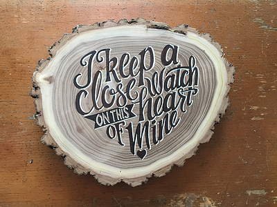 I Keep A Close Watch On This Heart Of Mine illustration johhny cash lettering music quote type typography