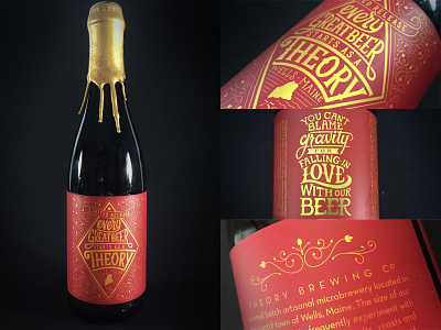 Theory Brewing 750ml Bottle beer bottle design metallic packaging type typography wax
