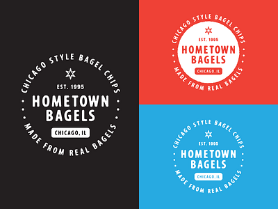 Hometown Bagels badge bagels chicago circle illustration logo mark