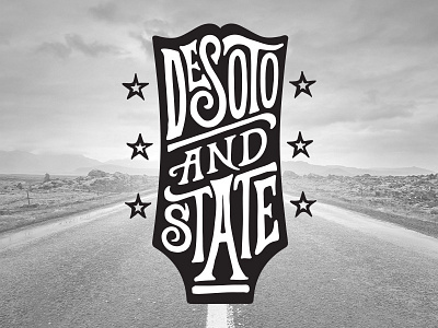 Desoto And State Logo desoto and state guitar hand lettering identity illustration logo mark